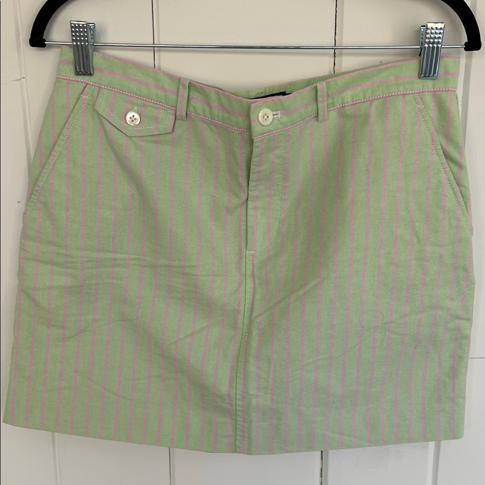 Ralph Lauren Blue Label Cotton Pastel Striped Mini Skirt